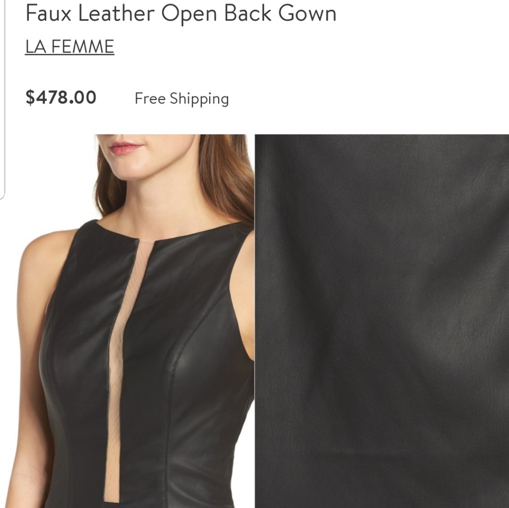 Offer friendly Faux leather open back gown